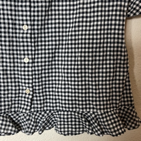 Talbots Black % White Blouse S (pictured blouse on larger size) 98% cotton - Picture 6 of 9